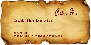 Csák Hortenzia névjegykártya